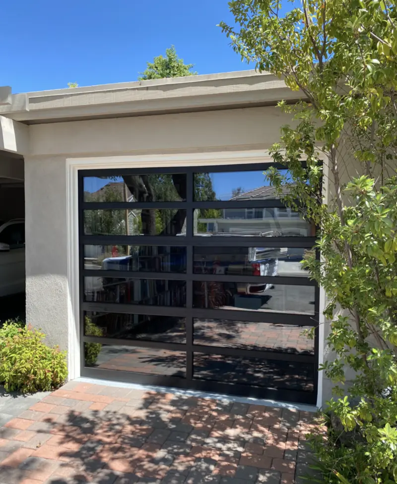 #4 Amarr Vista Full View with Black Frame and Clear Glass Windows homelink